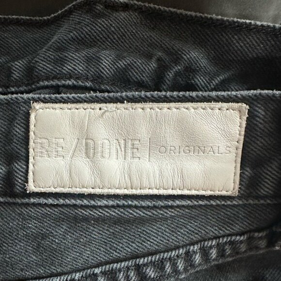 RE/DONE High Rise Washed Black Cut Off Denim Shorts Size 30 - Picture 11 of 12